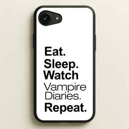 Eat Sleep Watch VPD Repeat  - marble Phone Case for iPhone 16e