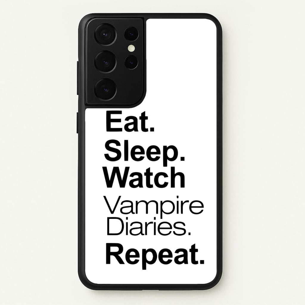Eat Sleep Watch VPD Repeat  - marble Phone Case for Galaxy S21 Ultra