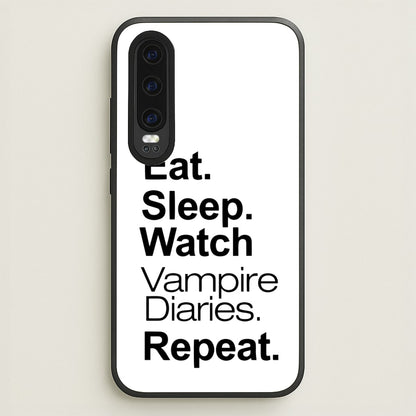 Eat Sleep Watch VPD Repeat  - marble Phone Case for Huawei P30