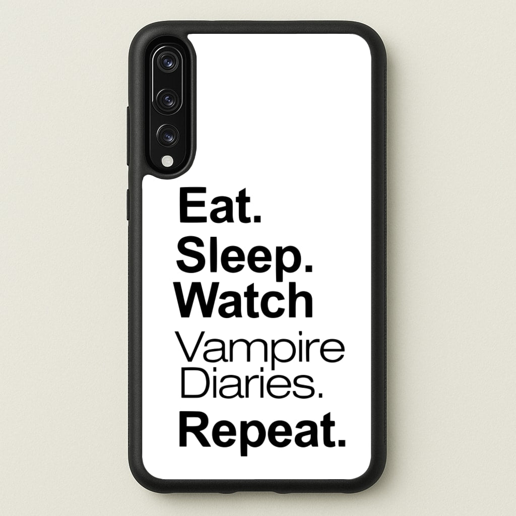Eat Sleep Watch VPD Repeat  - marble Phone Case for Huawei P20 Pro