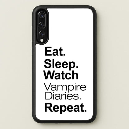 Eat Sleep Watch VPD Repeat  - marble Phone Case for Huawei P20 Pro
