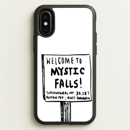 Welcome to Mystic Falls - VD  - Vampire Diaries Phone Case for iPhone X / XS