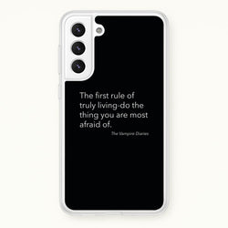 The First Rule Of Truly Living - VD  - Vampire Diaries Phone Case for Galaxy S22 Plus
