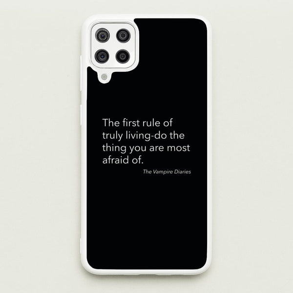 The First Rule Of Truly Living - VD  - Vampire Diaries Phone Case for Galaxy A12