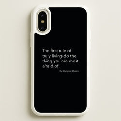 The First Rule Of Truly Living - VD  - Vampire Diaries Phone Case for iPhone X / XS