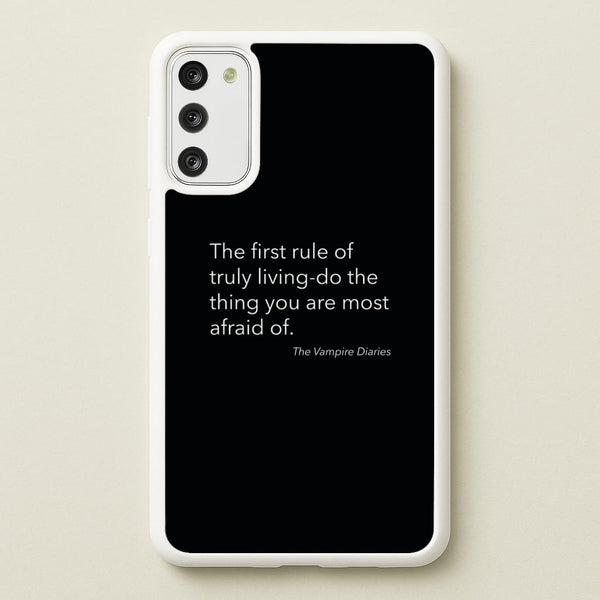 The First Rule Of Truly Living - VD  - Vampire Diaries Phone Case for Galaxy S20