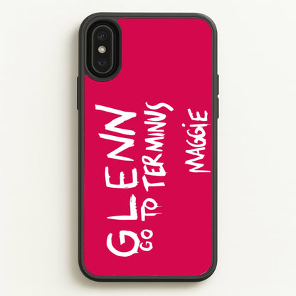 Message For Glenn - TWD  - The Walking Dead Phone Case for iPhone XS Max