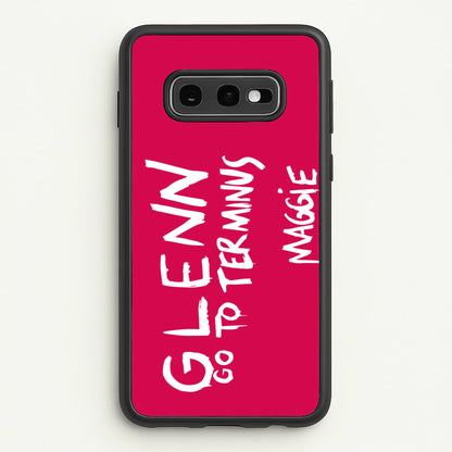 Message For Glenn - TWD  - The Walking Dead Phone Case for Galaxy S10e