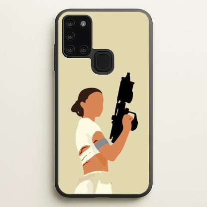 Leia With Gun  - Star Wars Phone Case for Galaxy A21s