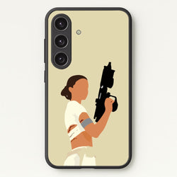 Leia With Gun  - Star Wars Phone Case for Galaxy S24