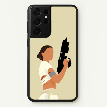 Leia With Gun  - Star Wars Phone Case for Galaxy S21 Ultra