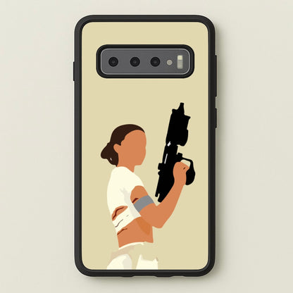 Leia With Gun  - Star Wars Phone Case for Galaxy S10 Plus