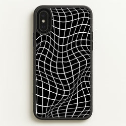 Black Wavy Grid Pattern  -  Phone Case for iPhone XS Max