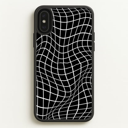 Black Wavy Grid Pattern  -  Phone Case for iPhone XS Max
