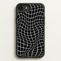 Black Wavy Grid Pattern  -  Phone Case for iPhone 6 Plus / 7 Plus / 8 Plus