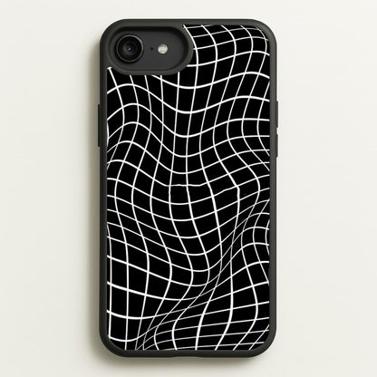 Black Wavy Grid Pattern  -  Phone Case for iPhone 6 Plus / 7 Plus / 8 Plus