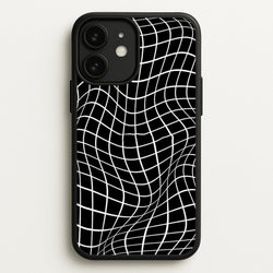 Black Wavy Grid Pattern  -  Phone Case for iPhone 11