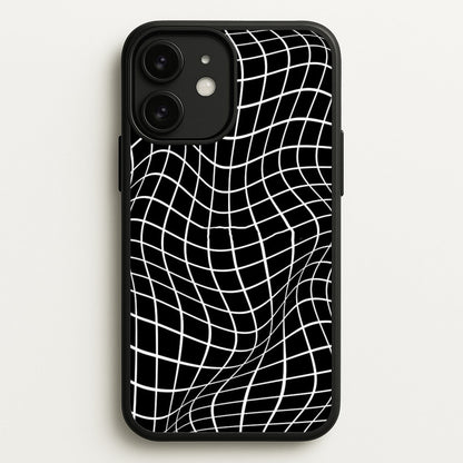Black Wavy Grid Pattern  -  Phone Case for iPhone 11