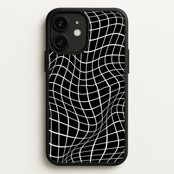 Black Wavy Grid Pattern  -  Phone Case for iPhone 11