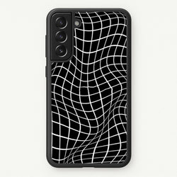 Black Wavy Grid Pattern  -  Phone Case for Galaxy S21FE