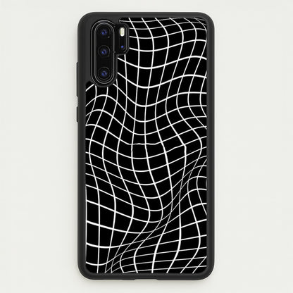 Black Wavy Grid Pattern  -  Phone Case for Huawei P30 Pro