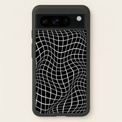 Black Wavy Grid Pattern  -  Phone Case for Google Pixel 8 Pro