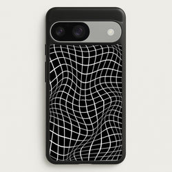 Black Wavy Grid Pattern  -  Phone Case for Google Pixel 9 / 9 Pro