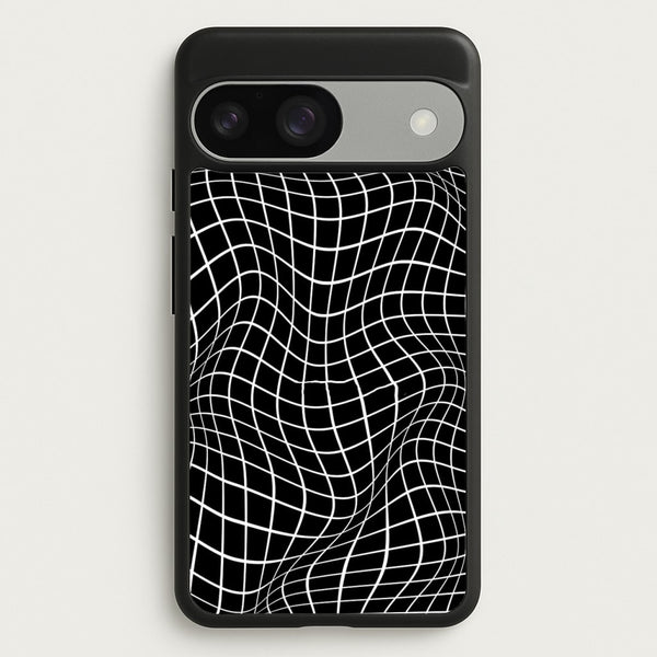 Black Wavy Grid Pattern  -  Phone Case for Google Pixel 9 / 9 Pro
