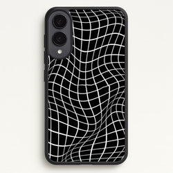 Black Wavy Grid Pattern  -  Phone Case for Galaxy S25 Edge