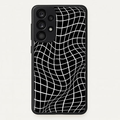 Black Wavy Grid Pattern  -  Phone Case for Galaxy A53