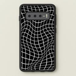 Black Wavy Grid Pattern  -  Phone Case for Galaxy S10