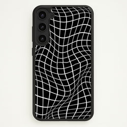 Black Wavy Grid Pattern  -  Phone Case for Galaxy S23 Plus