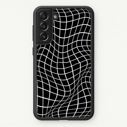 Black Wavy Grid Pattern  -  Phone Case for Galaxy S22 Plus