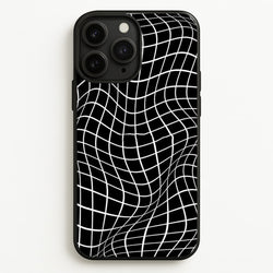 Black Wavy Grid Pattern  -  Phone Case for iPhone 11 Pro Max