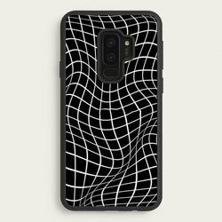 Black Wavy Grid Pattern  -  Phone Case for Galaxy S9 Plus