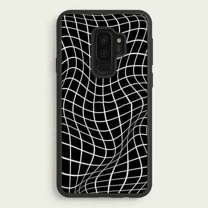 Black Wavy Grid Pattern  -  Phone Case for Galaxy S9 Plus