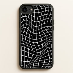 Black Wavy Grid Pattern  -  Phone Case for iPhone 6 / 7 / 8 / SE