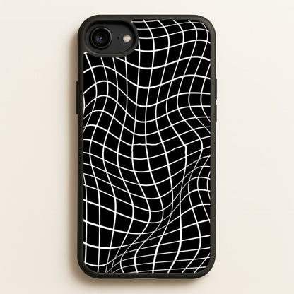 Black Wavy Grid Pattern  -  Phone Case for iPhone 6 / 7 / 8 / SE