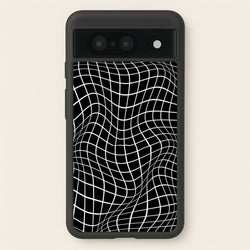 Black Wavy Grid Pattern  -  Phone Case for Google Pixel 8