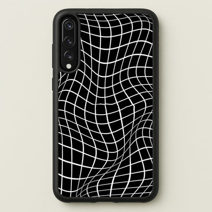 Black Wavy Grid Pattern  -  Phone Case for Huawei P20 Pro