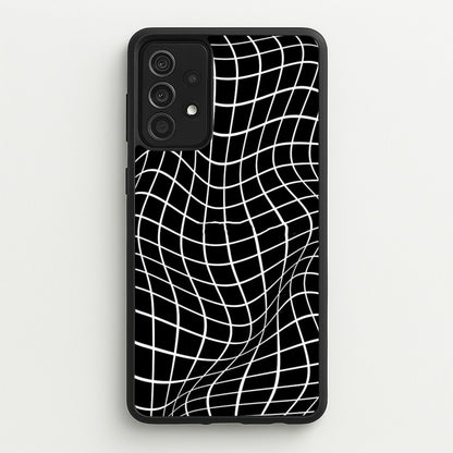 Black Wavy Grid Pattern  -  Phone Case for Galaxy A52 / A52s