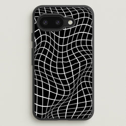 Black Wavy Grid Pattern  -  Phone Case for Google Pixel 9a