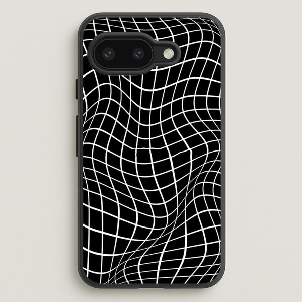 Black Wavy Grid Pattern  -  Phone Case for Google Pixel 9a