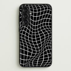 Black Wavy Grid Pattern  -  Phone Case for Galaxy A16