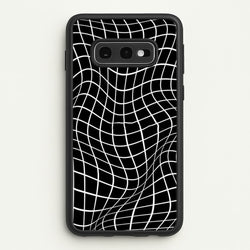 Black Wavy Grid Pattern  -  Phone Case for Galaxy S10e