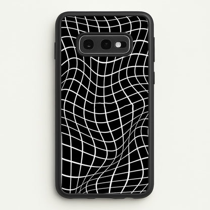 Black Wavy Grid Pattern  -  Phone Case for Galaxy S10e