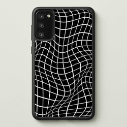 Black Wavy Grid Pattern  -  Phone Case for Galaxy S20