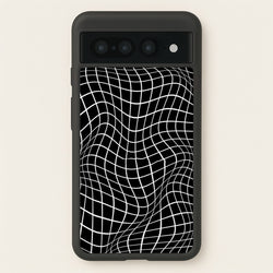 Black Wavy Grid Pattern  -  Phone Case for Google Pixel 7 Pro