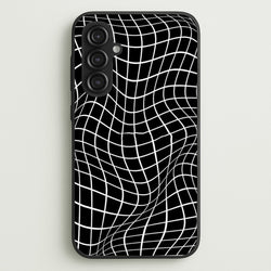 Black Wavy Grid Pattern  -  Phone Case for Galaxy S23FE