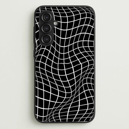Black Wavy Grid Pattern  -  Phone Case for Galaxy S23FE